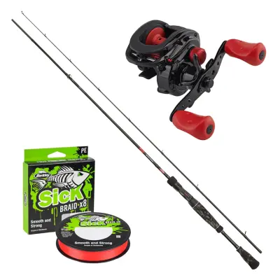 Abu Garcia Abborre multirullset med flätlina 210 cm 7-24 g