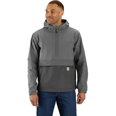 Carhartt Men's Rain Defender Loose Fit Lightweight Packable Anorak  Steel/gravel