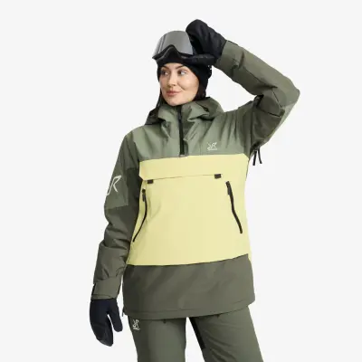 AccXel Insulated 2L Ski Anorak Dam Kambaba Green/Lemon Grass, Storlek:3XL