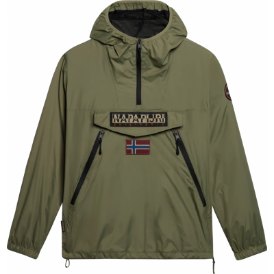 Napapijri Unisex Rainforest Ripstop Anorak Jacket Green Lichen