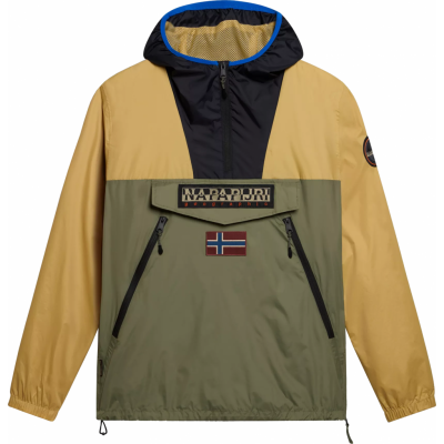 Napapijri Unisex Rainforest Ripstop Anorak Jacket Green/Beige