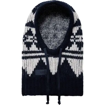 Varg Unisex Bräcke Knitted Balaclava Dark Blue With Off White