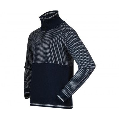Bergans Alvdal Wool Half Zip Men Navy Blue/Vanilla White