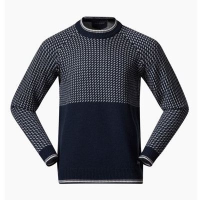 Bergans Alvdal Wool Jumper Men Navy Blue/Vanilla White