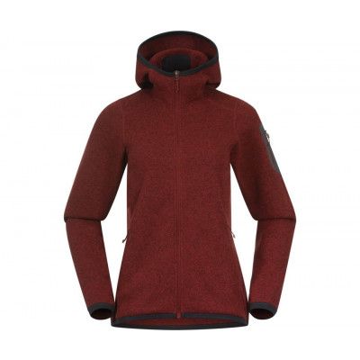 Bergans Kamphaug Knitted Hoodie Women Chianti Red