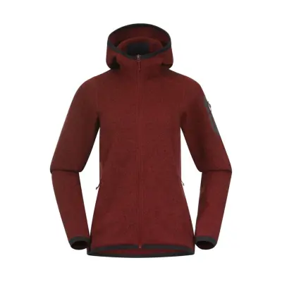Bergans Kamphaug Knitted Hoodie Women Chianti Red