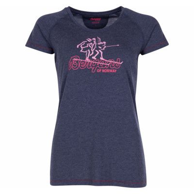 Bergans Lady Tee, Navy Mel/Palered/Palecoral, L,  Bergans