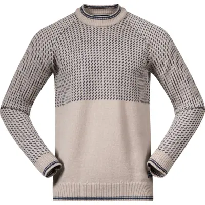 Bergans Men's Alvdal Wool Jumper Sandstone/navy Blue