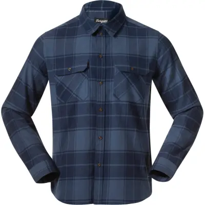 Bergans Men's Nordmarka Flannel Shirt Granite Blue/navy Blue Check