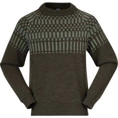 Bergans Men's Nordmarka Merino Jumper Dark Green Mud/Light Green Mud