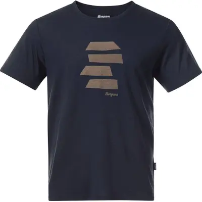 Bergans Men's Rabot Mount Wool Tee Navy Blue/warm Sand Pta