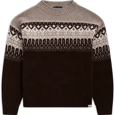Bergans Men´s Steiro Knitted Wool Jumper Dark Chocolate/rock Taupe/creme