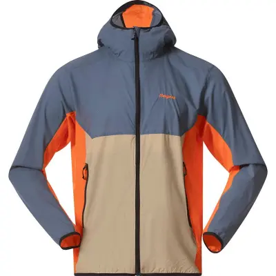 Bergans Men's Vaagaa Windbreaker Jacket  Granite Blue/warm Sand/alert Orange