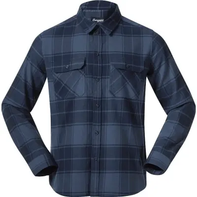 Bergans Nordmarka Flannel Shirt Men Granite Blue/Navy Blue Check