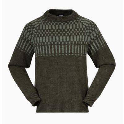 Bergans Nordmarka Merino Jumper Men Dark Green Mud/Light Green Mud