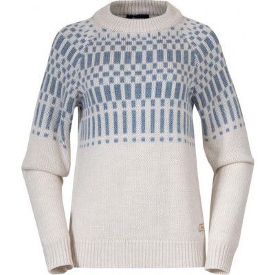 Bergans Women's Nordmarka Merino Jumper Vanilla White/Husky Blue