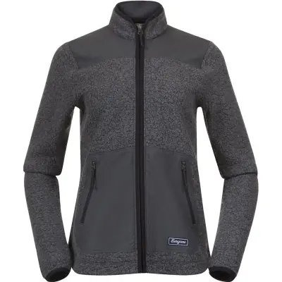 Bergans Nordmarka ReWool Pile Midlayer Jacket Wo Solid Dark Grey/Dark Shadow Grey Solid Dark Grey/Dark Shadow Grey S
