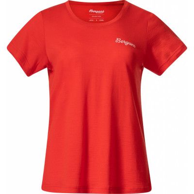 Bergans Women's Rabot Emblem Wool Tee Fire Red