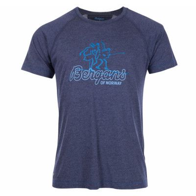 Bergans Tee, Navy Mel/Lt Wintersky/Ocean, M,  Bergans