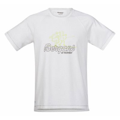 Bergans Tee, White/Faded Olive/Springleaves, L,  Bergans