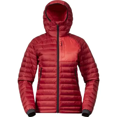 Bergans Vaagaa Light Down Jacket Hood Women Crimson Red/Peachy Red Crimson Red/Peachy Red S