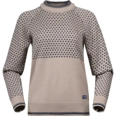 Bergans Women's Alvdal Wool Jumper  Sandstone/navy Blue