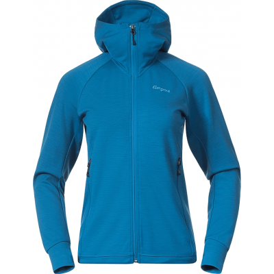 Bergans Women's Rabot Merino Tech Midlayer Hoodie Dark Aqua Lagoon