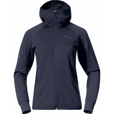 Bergans Women's Rabot Merino Tech Midlayer Hoodie Navy Blue