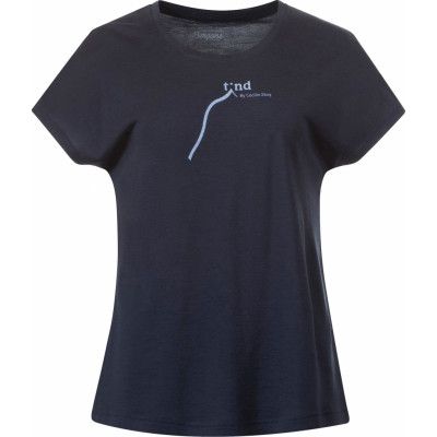 Bergans Women's Tind Altitude Merino Tee Navy Blue/Blueberry Milk Steep Peak