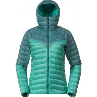 Bergans Women's Tind Light Down Jacket Hood Light Malachite Green/Malachite Green