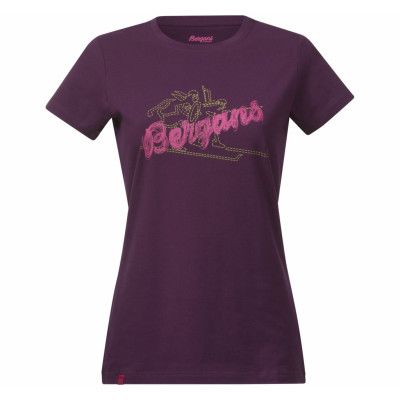 Bryggen Lady Tee, Plum, Xl,  Bergans