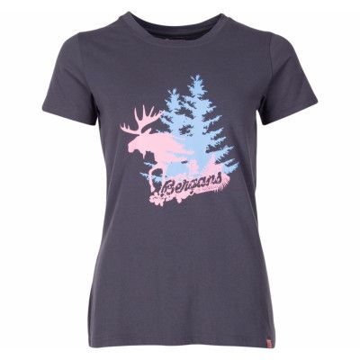 Elk Lady Tee, Graphite/Palecoral/Summerblue, Xs,  Bergans