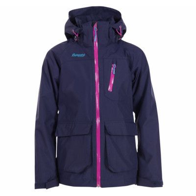Folven Youth Girl Jkt, Navy/Pinkrose/Glacier, 152,  Bergans