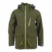 Folven Youth Jkt, Green Tea/Br Seablue/Lime, 128, Bergans