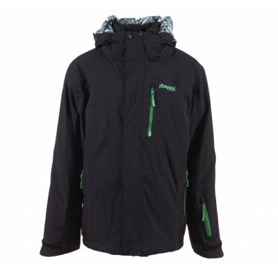 Hafjell Ins Boy Jkt, Black/Amazgreen, 128,  Bergans