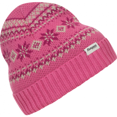 Bergans Kids' Jacquard Beanie Ibis Rose/Fandango Purple