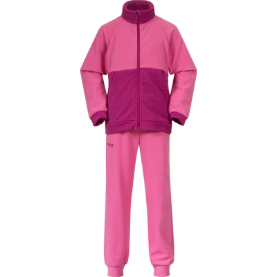 Bergans Kids' Smådøl V5 Longzip Set Ibis Rose/Fandango Purple