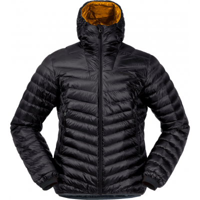 Bergans Men's Senja Down Light Jacket With Hood Dark Shadow Grey/Light Golden Yellow
