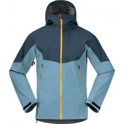 Bergans Men's Senja Hybrid Softshell Jacket  Smoke Blue/Orion Blue/Light Golden Yellow