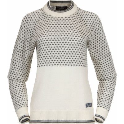 Bergans Women's Alvdal Wool Jumper  Vanilla White/Solid Dark Grey