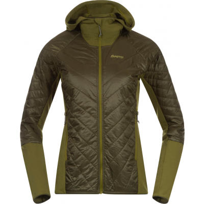 Bergans Women's Cecilie Light Insulated Hybrid Jacket Dark Olive Green/Trail Green