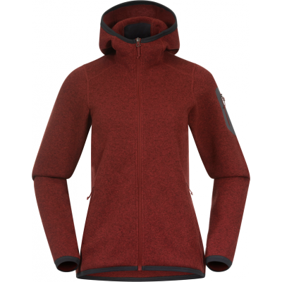 Bergans Women's Kamphaug Knitted Hoodie Chianti Red