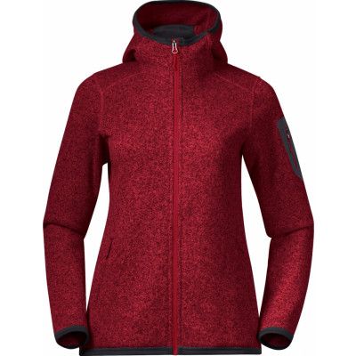 Bergans Women's Kamphaug Knitted Hoodie Red
