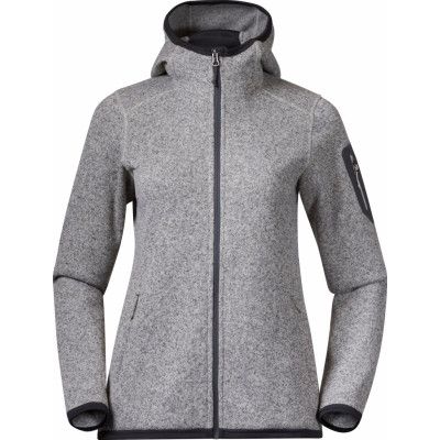 Bergans Women's Kamphaug Knitted Hoodie Chalk Sand