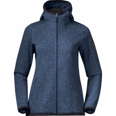 Bergans Women's Kamphaug Knitted Hoodie Orion Blue
