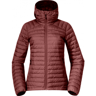 Bergans Women's Lava Light Down Jacket With Hood Amarone Red