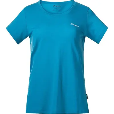 Bergans Women's Rabot Emblem Wool Tee Aqua Lagoon