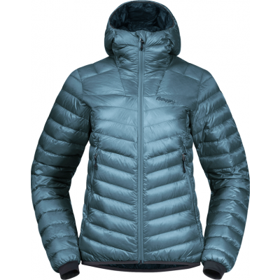 Bergans Women's Senja Down Light Jacket With Hood Smoke Blue/Orion Blue