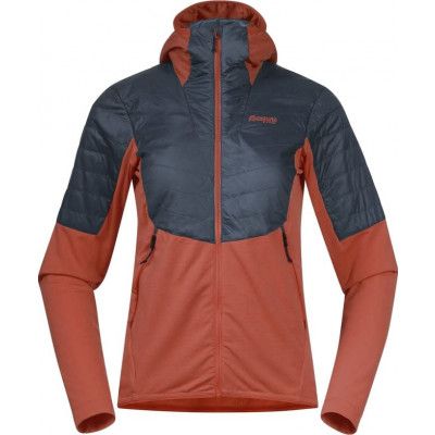 Bergans Women's Senja Midlayer Hood Jacket Brick/Orion Blue