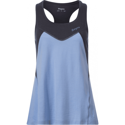 Bergans Women's Tind Wool Top  Blueberry Milk/Navy Blue